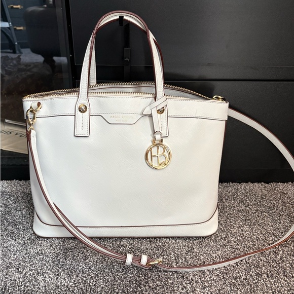 Henri Bendel White and Gold Tote Bag - Picture 1 of 15
